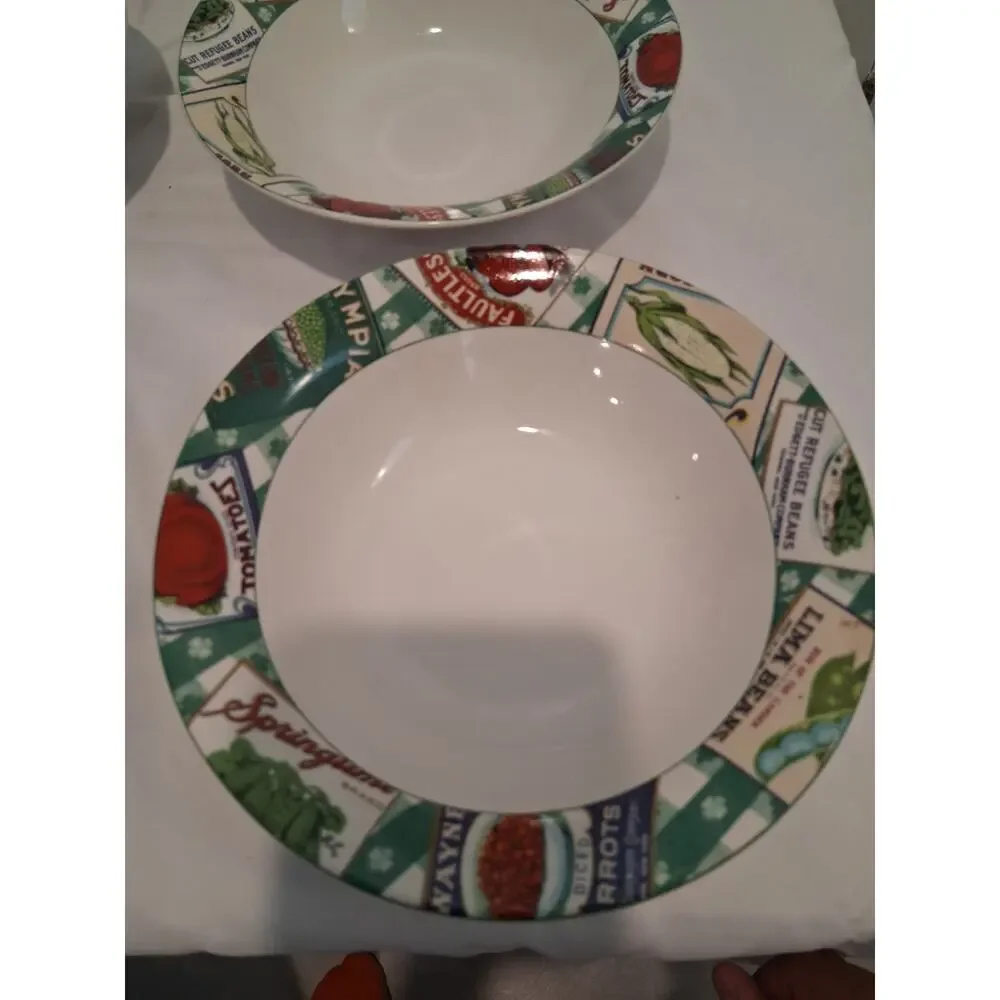 Set of 8 Vintage 1994 Fitz & Floyd Omnibus Habitat Americana Soup Bowls